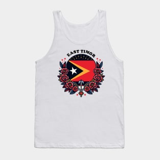 East Timor Flag Heart Tank Top